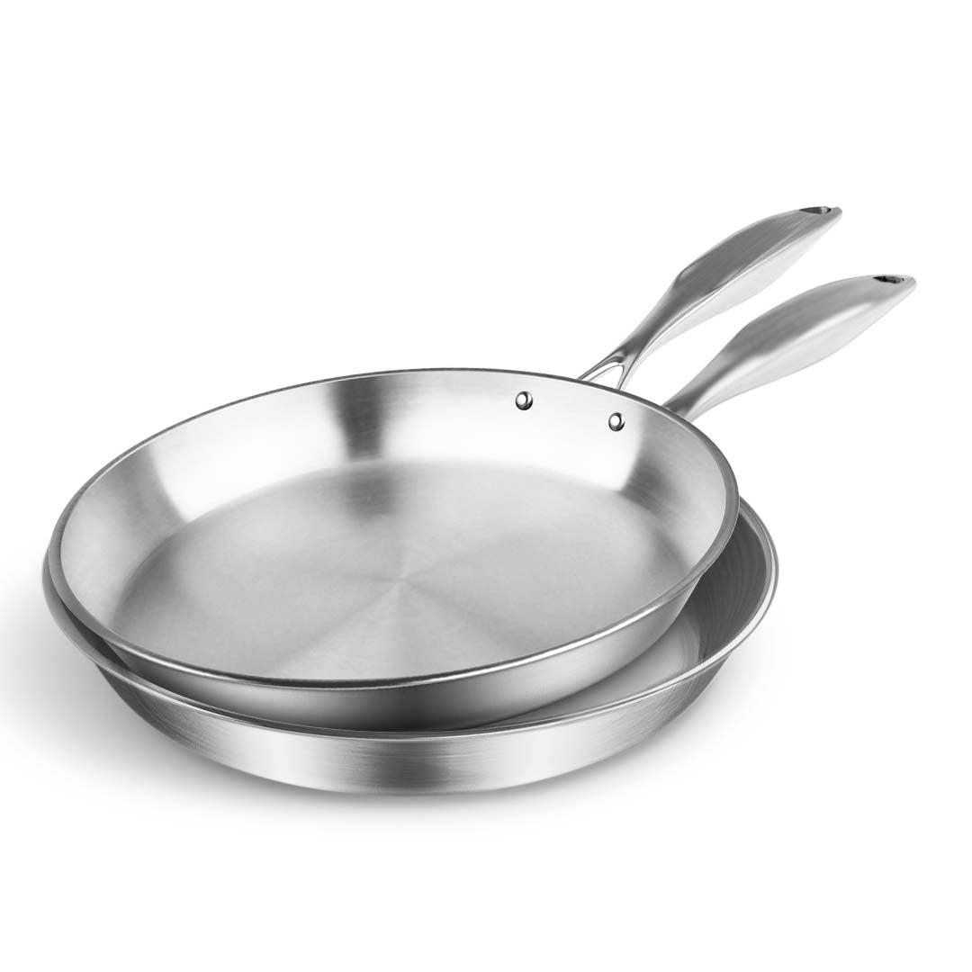 SOGA Stainless Steel Induction Fry Pan Set 24cm & 28cm