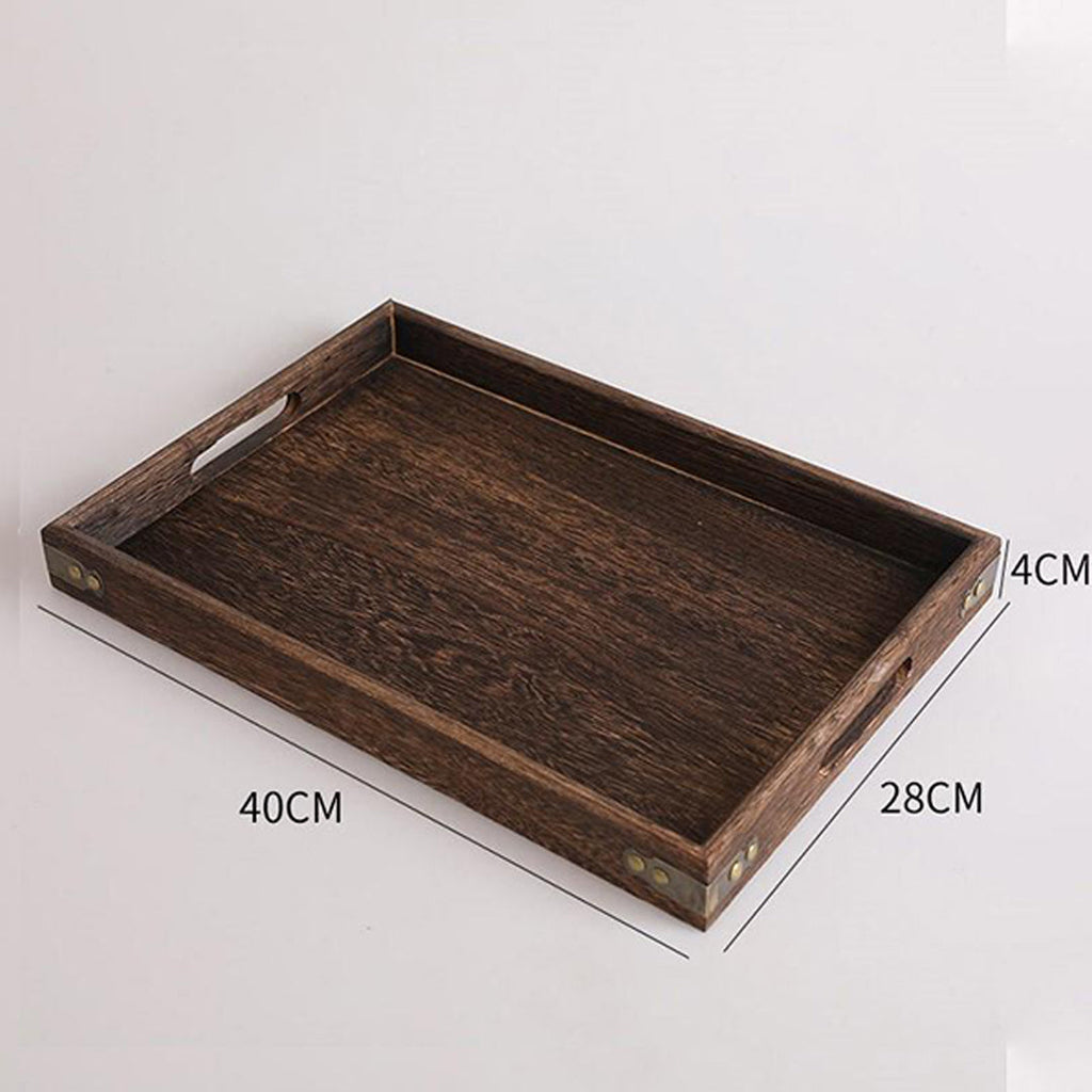 SOGA Walnut Rectangle Serving Tray Large