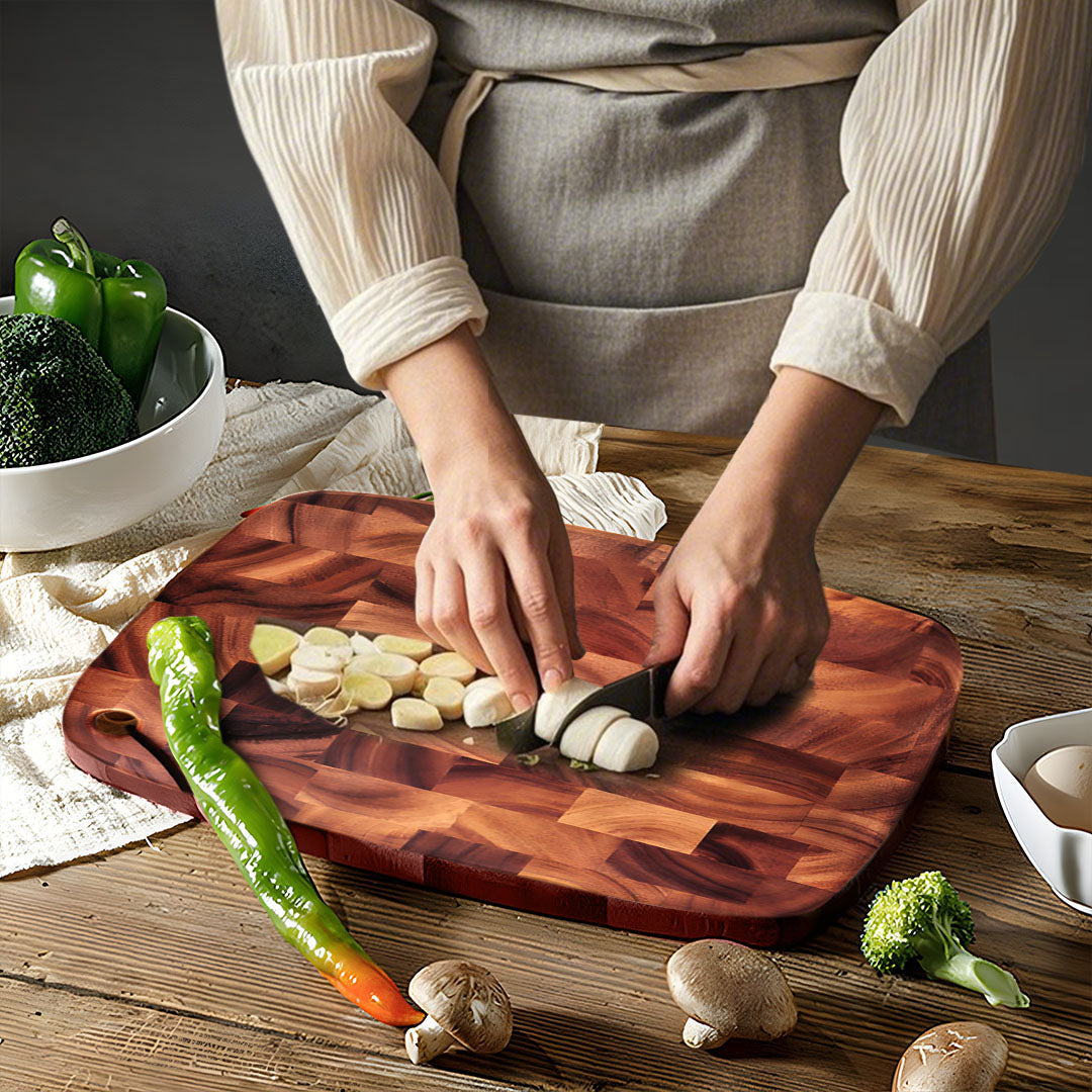 SOGA 40cm Premium End Grain Wooden Acacia Cutting Board Food Prep Kitchen
