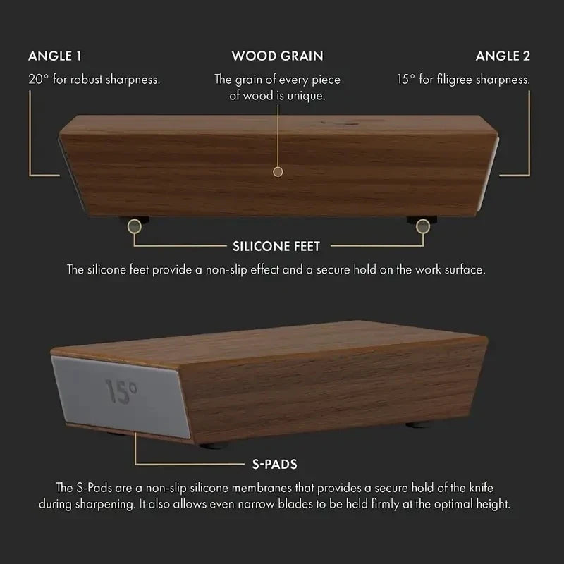 NNEOBA Woodle Rolling Knife Sharpener Kit Precision Roller Sharpener Brown