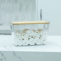 Clear 29cm storage container with bamboo lid