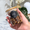220ml glass spice storage jar with bamboo lid